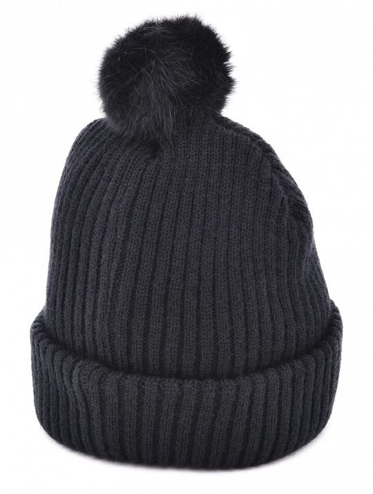 Grof Gebreide Beanie met pompon (1493-03-A03)