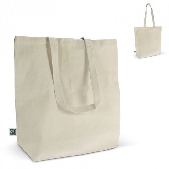 Fairtrade katoenen tas ecru lang 270g/m² 42x12x43 cm (16982)