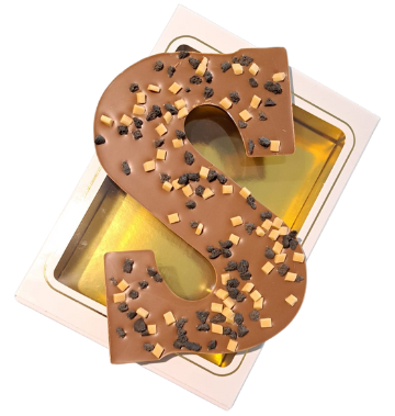 Letter S gedecoreerd 200 gram [Cookie &amp; Fudge]