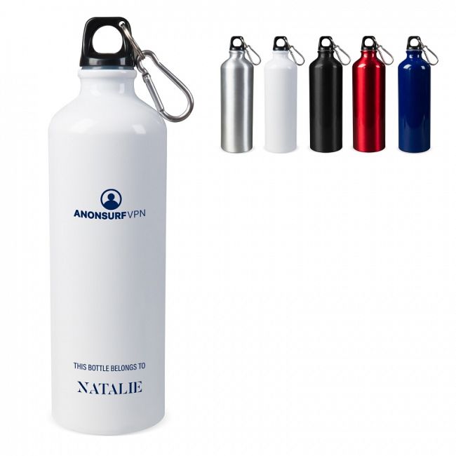 Waterfles aluminium met karabijnhaak 750ml 1.jpg