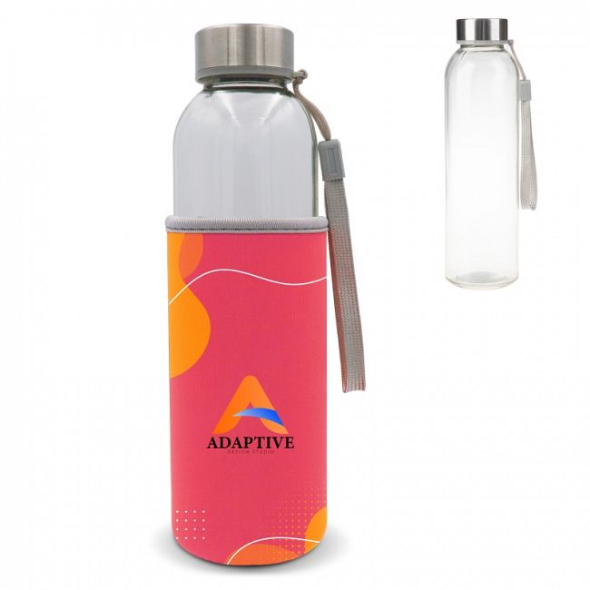 Waterfles glas met custom-made sleeve 500ml 1.jpg